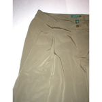 New Womens Office Dress Shorts 10 Olive Green Silky Ralph Lauren Work NWT Long Photo 2