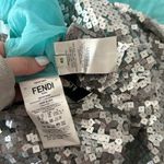 Fendi High-Waisted Midi Skirt With Sequin Embroidery - Argent Photo 5