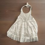 American Eagle  White Eyelet Lace Ruffle Halter Top Dress Cottagecore Fairy Photo 1