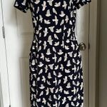 Boden USA Boden Navy Bird Print Phoebe Jersey Knit Stretch Cotton Dress w/Pockets WW202 Photo 0