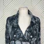 Evereve Marrakech Tie Dye Amber‎ Moto Jacket Black Gray Size Medium Photo 3