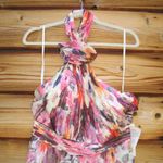 Mac Duggal  68108 Multicolor Asymmetrical Ruffled Halter Floral Gown Photo 9