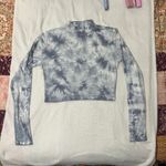 Aero (M) Seriously Soft Blue Tie Dye Long Sleeve High Neck Cropped Top Shirt Tee Size M Photo 11