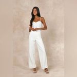 Lulus Exquisite Posture White Floral Embroidered Tiered Jumpsuit Size S Photo 3