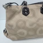 Coach Ashley Dotted Op Art Signature Carryall Fabric Patent Leather Brown Purse Photo 5