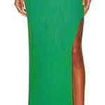 AKNVAS Leslie Grass Cyan Ribbed Knit Midi Skirt Green Photo 1