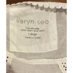 Karyn Seo White Sleeveless Button Up Blouse‎ Floral Embroidery Lace Trim Large Size undefined Photo 6