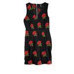Forever 21 Black and Red Rose Lace Y2K Midi Dress V-Neck Sexy Gothic Large Sleeveless Sexy Photo 2