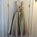 Mac Duggal Gold Square Neck Sleeveless A Line Midi Dress Size 4 NWT C6 Photo 6