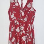  Red Floral Midi Romper Size Medium Trixxi Walk Through Midi Dress Photo 6