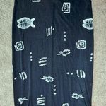 VTG Size Small Stretch Knee Length Black Beaded Hem Skirt Photo 0