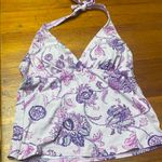 Lands' End  Pink and Purple Floral Bikini Top Photo 0