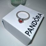 Pandora RETIRED Sterling Silver & Carnelian July Birthday Blooms Photo 0