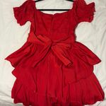 Selfie Leslie Red Ruffle Romper  Photo 1