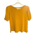 Maeve Anthropologie Mustard Golden Yellow Short Sleeve Top Sz S Photo 4