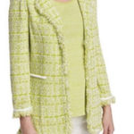 Misook  Tweed Eyelash Blazer Lime Photo 0