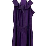 Parker  size medium sleeveless 100% silk purple mini dress‎ fitted waist Photo 0