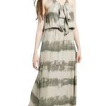 Parker  georgette striped neck tie 100% silk maxi dress Photo 0