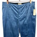 Anthropologie NWT The Essential Velvet Slim Trousers Blue Size 8 Preppy Casual Photo 6