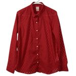 Gap  Fitted Boyfriend Red Button Sheer Shirt(Size Large) Photo 2
