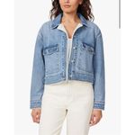 IZOD Kensie distressed denim cropped Sherpa cargo jacket Photo 3