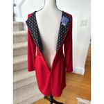 Kay Unger  Red Drape Cowl Neck Draped Sheath Cocktail Dress Photo 4