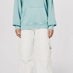 Reebok Natural Dye Fleece Oversized Hoodie Seaside Grey Size S NWT Photo 2