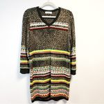 Anthropologie  Aldomartins Dress Viviana Animal Print Striped Sweater Dress M EUC Photo 3