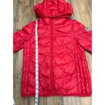 La Babité Red Down Puffer Jacket Hooded Lightweight Warm Coat Women's S Size 4 Photo 5