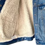 Loft Ann Taylor Sherpa Denim Jean Trucker Jacket size Medium Photo 5