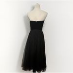 NWT Francesca's Dress Small Harriet Velvet Pearl Embellished Strapless Midi‎ Black Photo 2