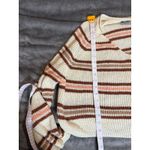 Lulus NWOT Small Deela Ivory Striped V-Neck Pullover Sweater Beige Brown Pink Photo 5