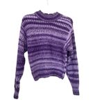 ZARA Purple Striped Chunky Knit Mock Neck Pullover Sweater Size Small Photo 1