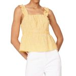 Slate + Willow Gingham Tank Top in Yellow, Size XS Photo 1