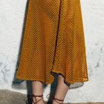 ZARA Mustard Midi Perforation Dress /Holiday Beach Bikini /Hollow Out Cover Up M Photo 10