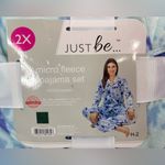 Just Be  2X Microfleece Blue Floral Pajama Set Photo 1