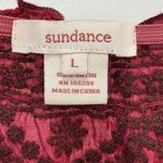 Sundance  L Red Embroidered Elbow Puff Sleeve Tunic Blouse Slits‎ On Sides Photo 5