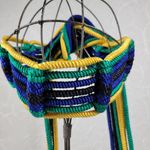 VTG Yves Saint Laurent Trimmings Woven Rope Belt Womens Statement Fringe Boho Yellow Photo 12