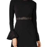Parker NEW SONOMA BLACK LONG BELL SLEEVE LASER CUT ROUND NECK DRESS M Photo 1