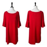 Tiana B . Dress Shift Ruffle Sleeves Scoop Neck Red Petite Women’s Size 12P Photo 11