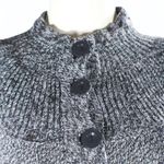 1830 Gray & White Coastal Grandma Cardigan Size Medium Cottagecore Bell Sleeve Photo 3