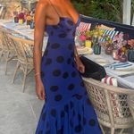 ZARA  Blue Polka Dot dress trending maxi Ruffled bodycon fitted bohemian Photo 0