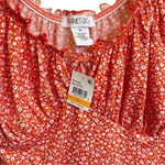 Planet Gold  Juniors’ Floral Printed Puff Sleeve Peasant Top Size Small Photo 5