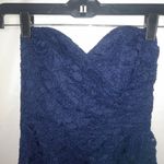 David's Bridal  Lapis Blue Strapless Lace Dress 0 Photo 1