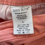 Judy Blue Women's Mid Rise Peach Distressed Jean Shorts Orange Size Large Summer Photo 5