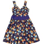 EUC Anthropologie Plenty Tracy Reese Silk Blend Fit Flare Blue Floral Dress 6 Photo 0