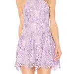 Revolve NBD Lilac Lace Halter Mini Dress Photo 0