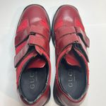 Gucci Red Leather Monogram Leather Canvas Velcro Size 7.5B Photo 3