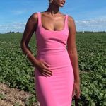 ZARA dress midi bodycon fitted pink wedding party coctail Photo 15