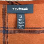 Modcloth Orange Plaid Flutter Sleeve V Neck Midi Dress Womens M Photo 9